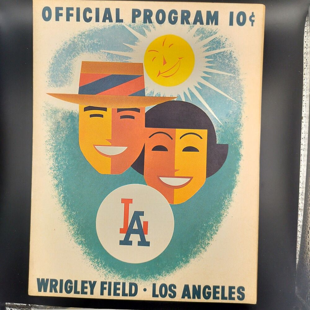 1950s Los Angeles Angels Baseball Official Program Wrigley Field vs SF Seals